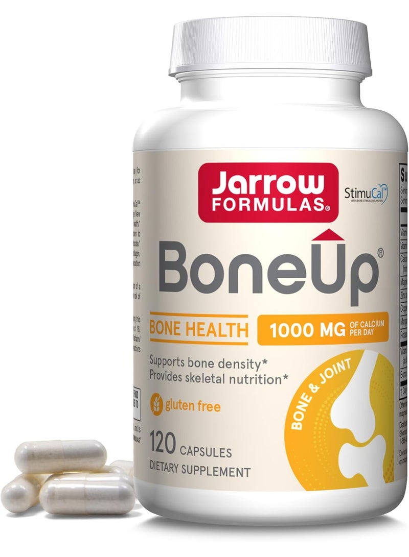 jarrow formulas BoneUp for Bone Density - Vitamin D3 and K2, Calcium Support, 120 Capsules, Provides Skeletal Nutrition, Up to 20 Days Supply - Image 1